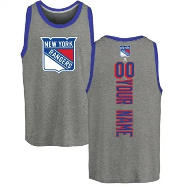 Ash Men's Custom New York Rangers Backer Tank Top -