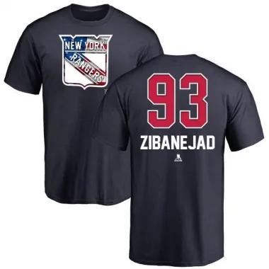 Navy Men's Mika Zibanejad New York Rangers Name and Number Banner Wave T-Shirt -