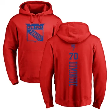 Red Men's Louis Domingue New York Rangers Branded One Color Backer Pullover Hoodie