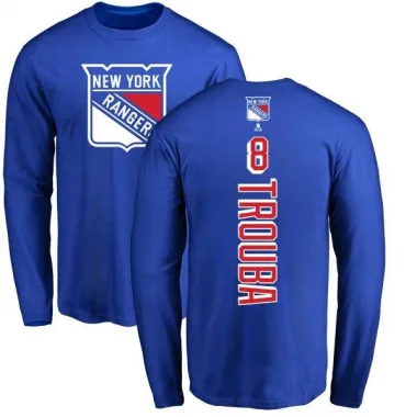 Royal Men's Jacob Trouba New York Rangers Backer Long Sleeve T-Shirt -